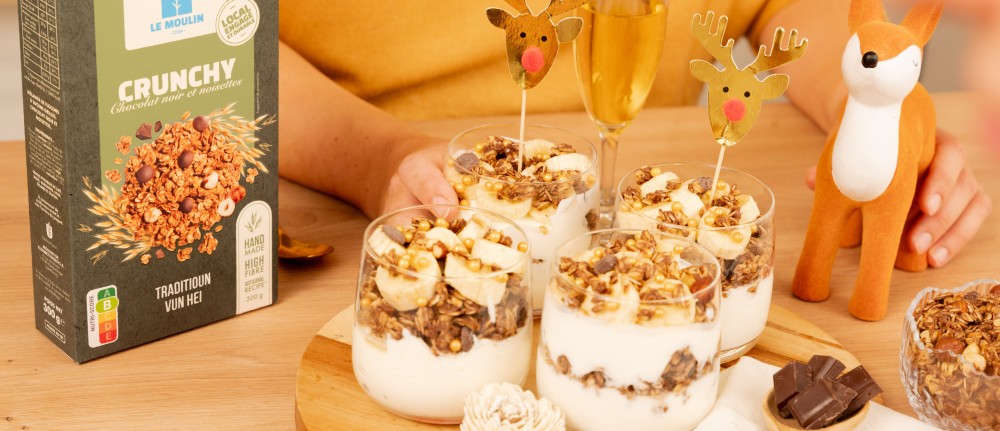 Verrines au crunchy chocolat noisette