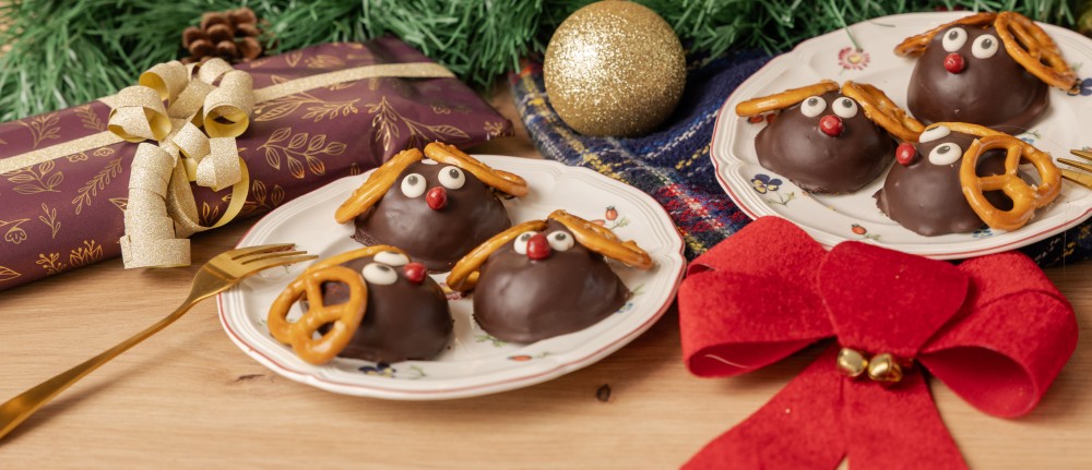 Rennes en pain d'épices au muesli fruits rouge