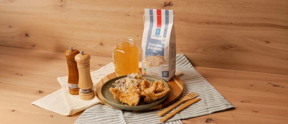 Schnitzel de poulet aux flocons d’avoine