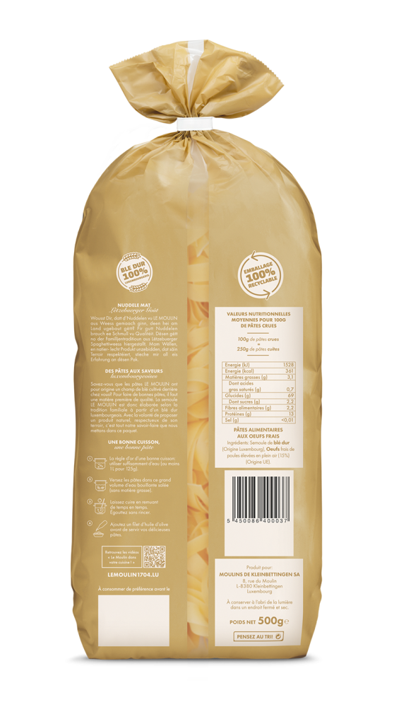 TAGLIATELLE N°110 AUX OEUFS FRAIS - 500 G