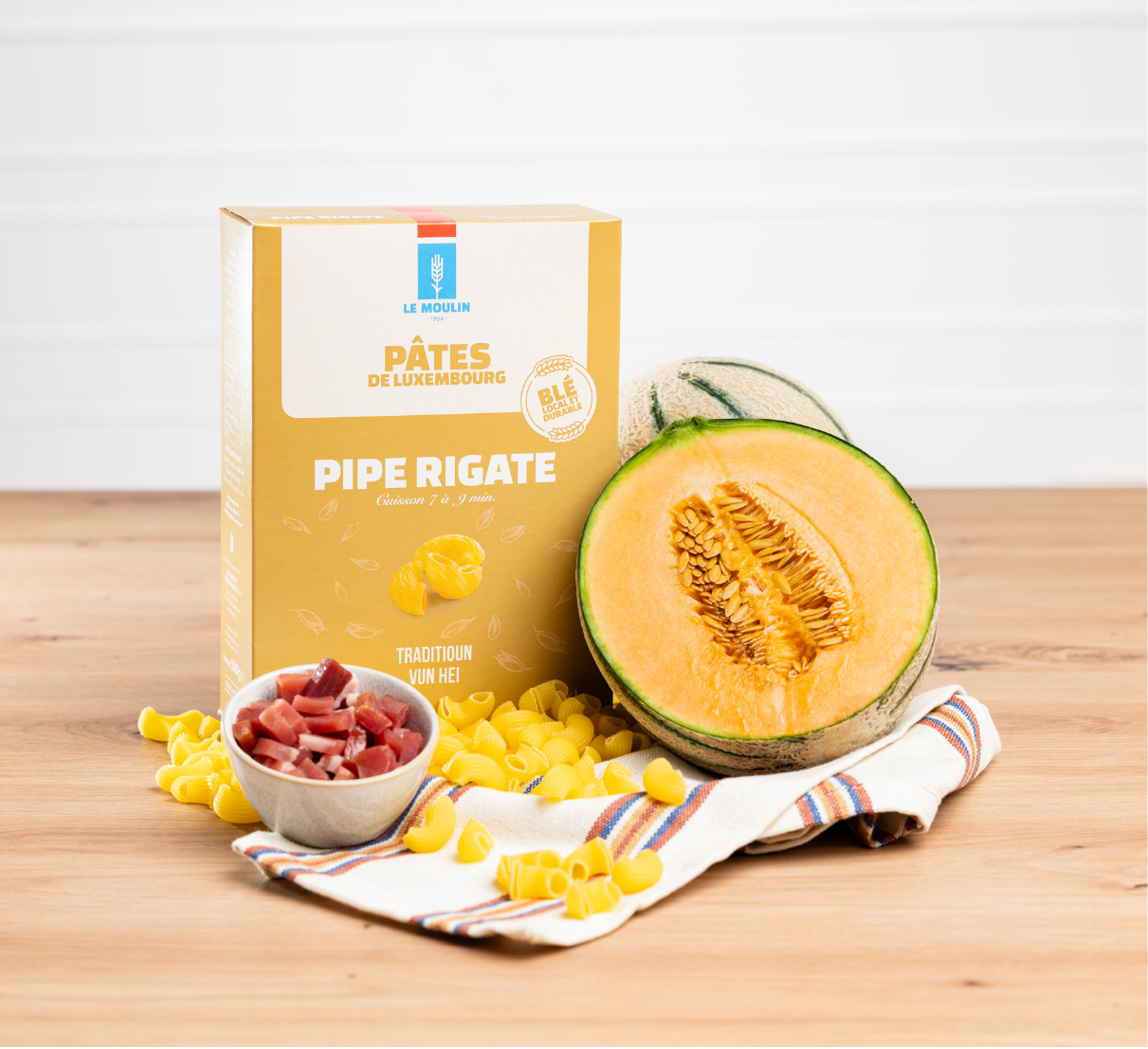 Salade pipe jambon melon