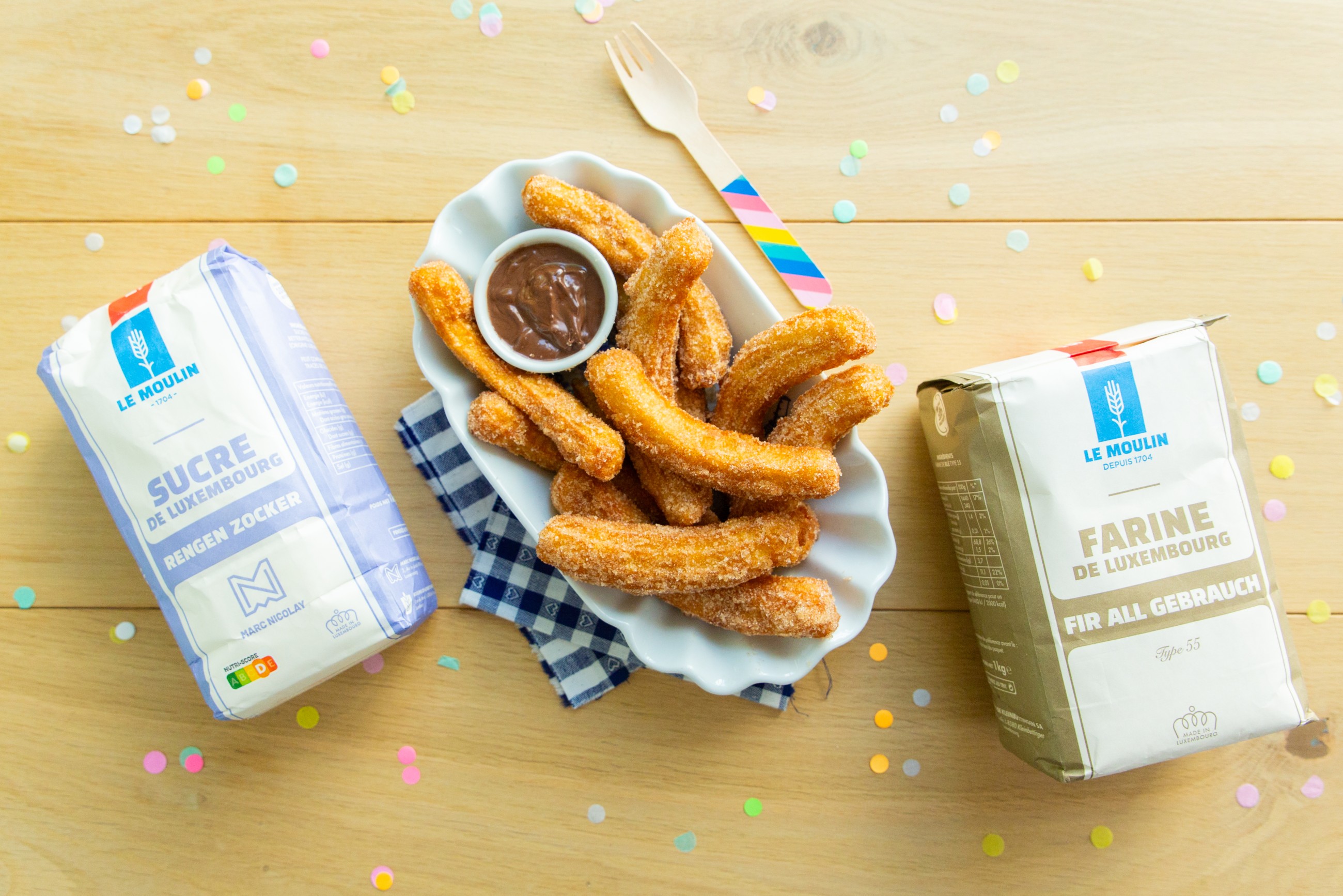 churros chocolat noisette farine multi usage