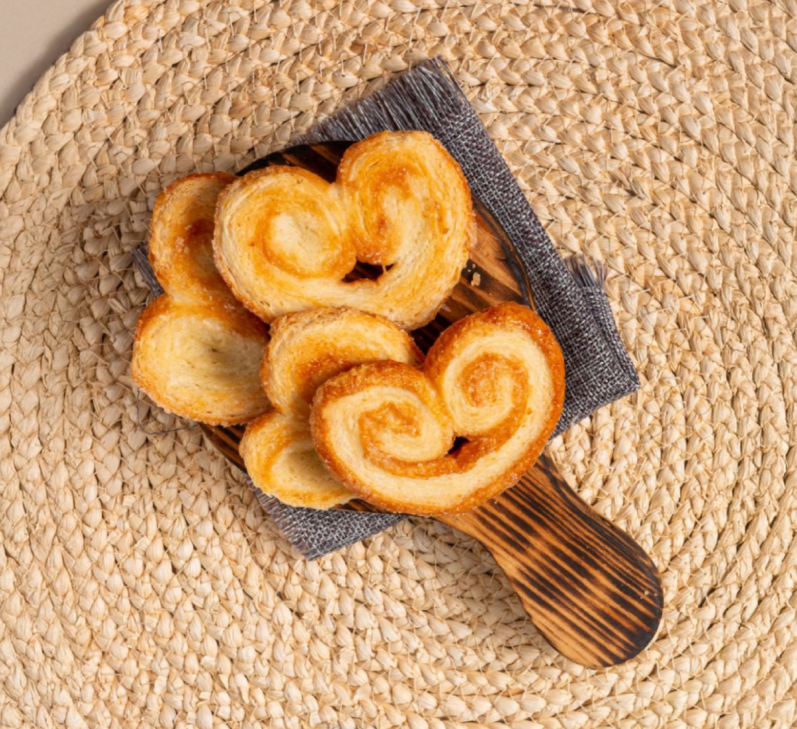 palmiers réalisés avec le sucre extra fin Le Moulin 1704
