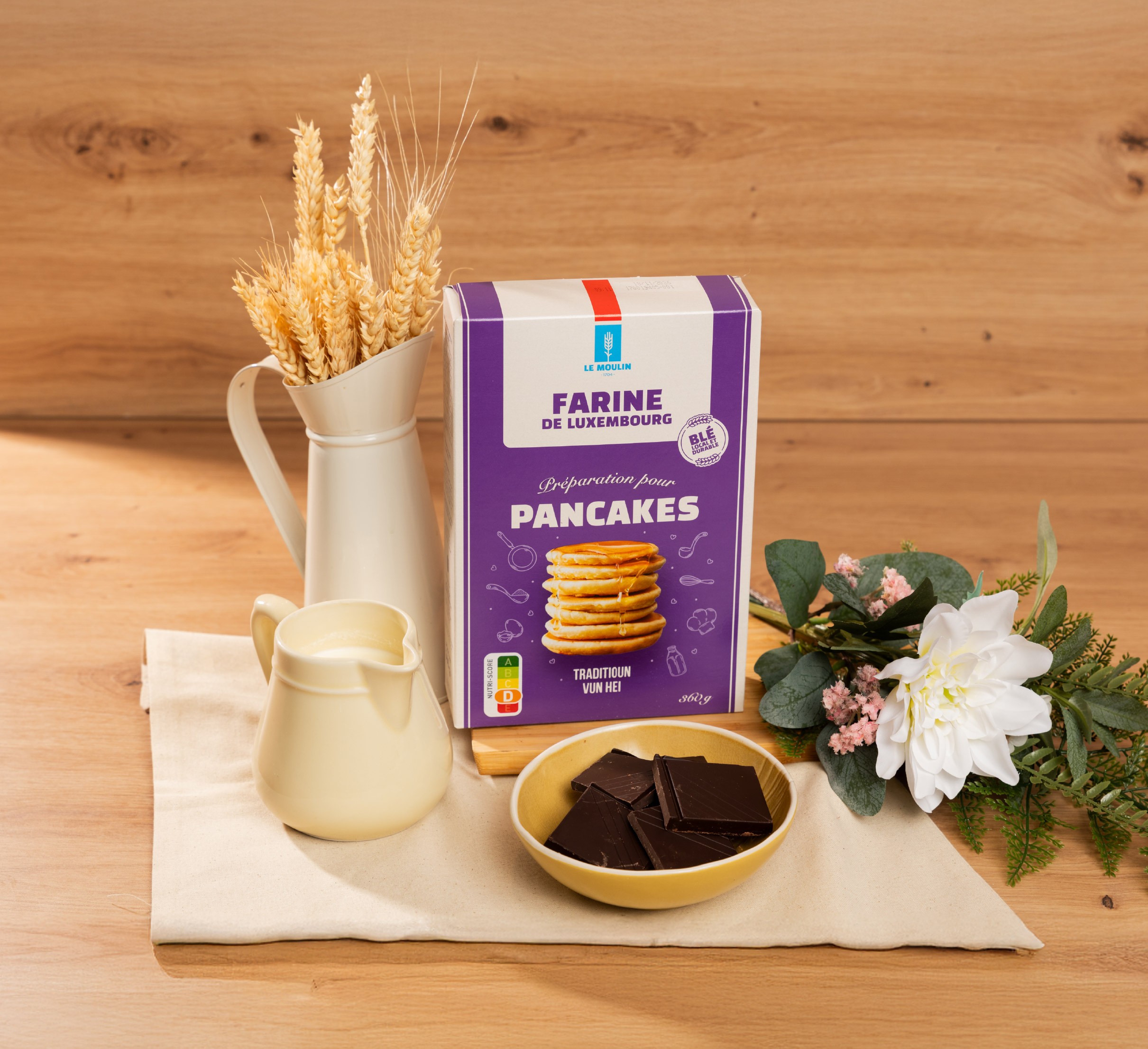 Ingrédients recette gateau pancakes chocolat