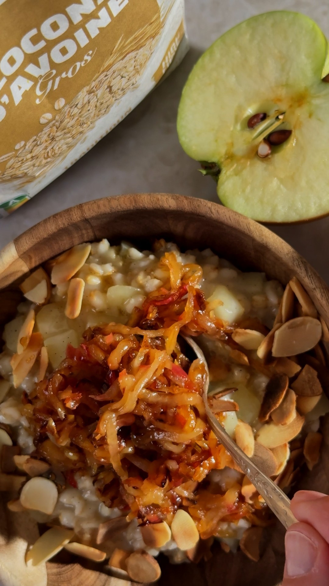 porridge pomme flocon d'avoine