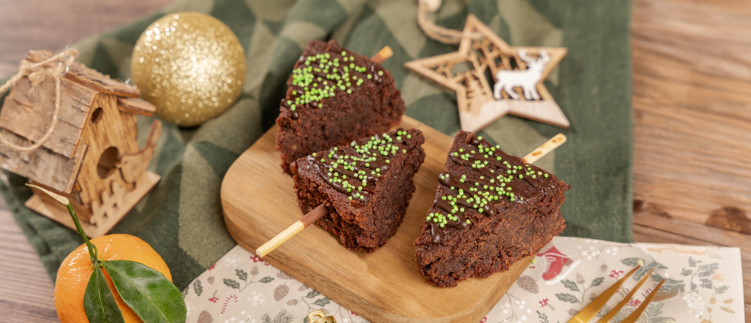 Brownie en sapin de noel