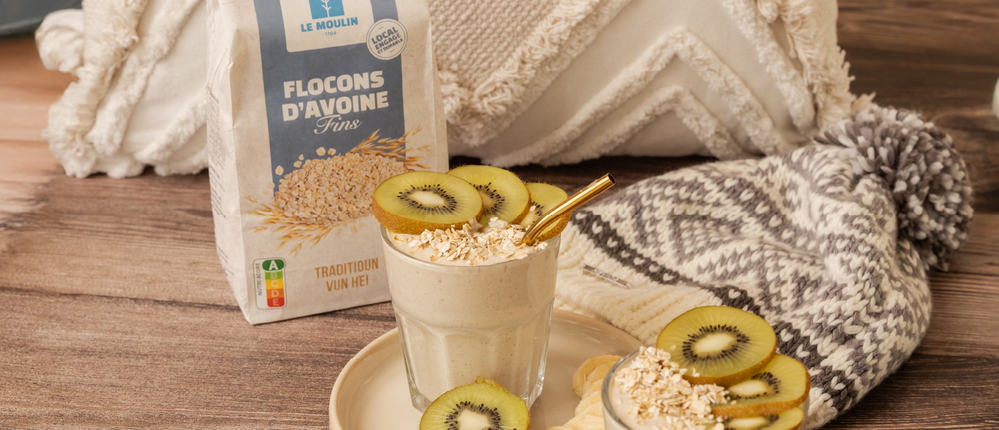 smoothie santé aux flocons d'avoine Le Moulin 1704