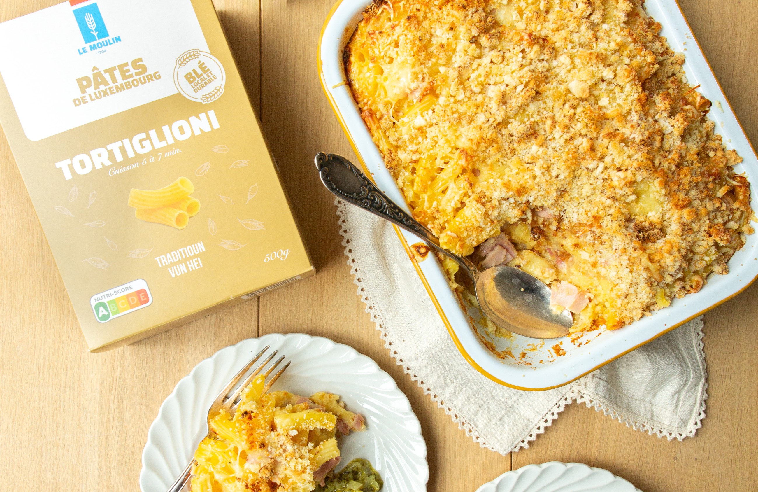 Ham pasta bake Le Moulin 1704