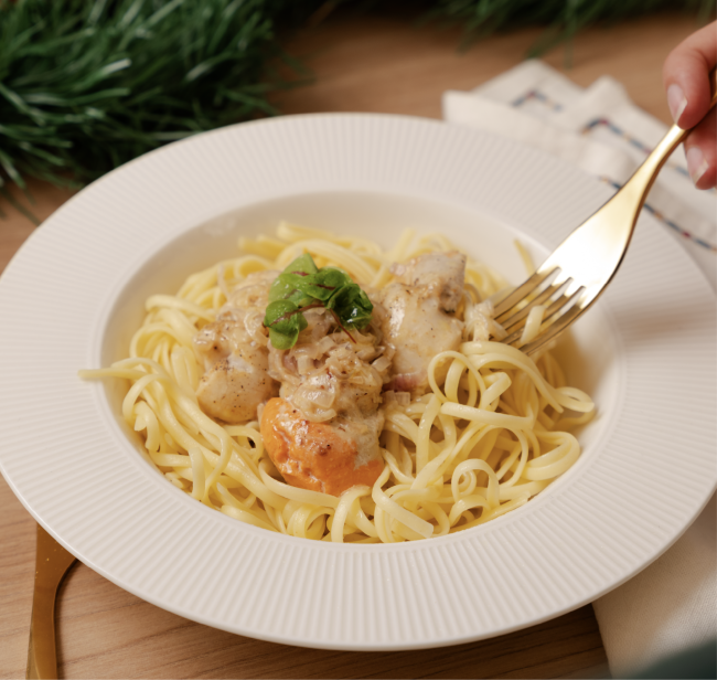 linguine aux saint jacques et sauce au Riesling