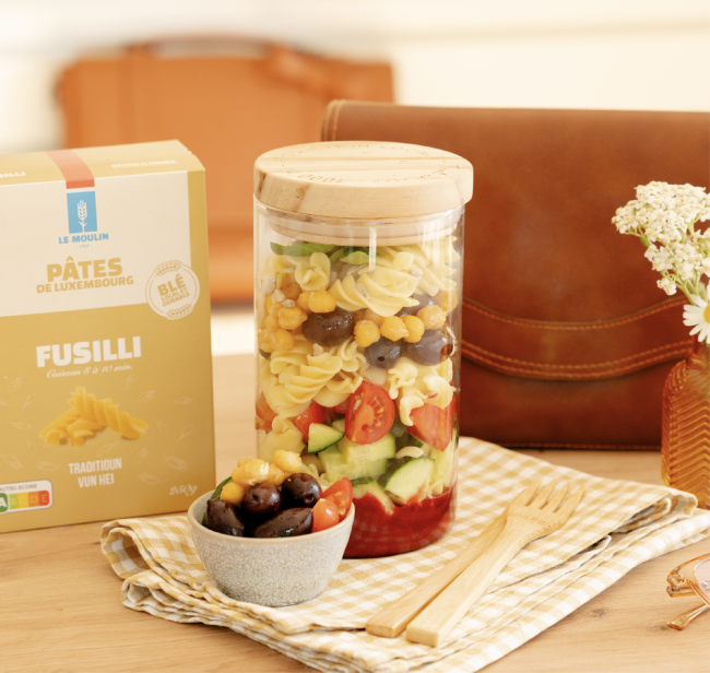 salade de fusilli au hummus